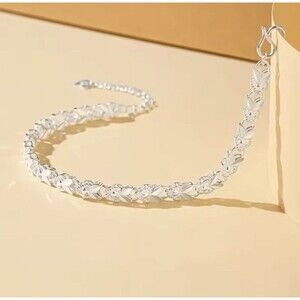 925 Sterling Silver Bunny Bracelet Womens 7in~8in Animal Lover